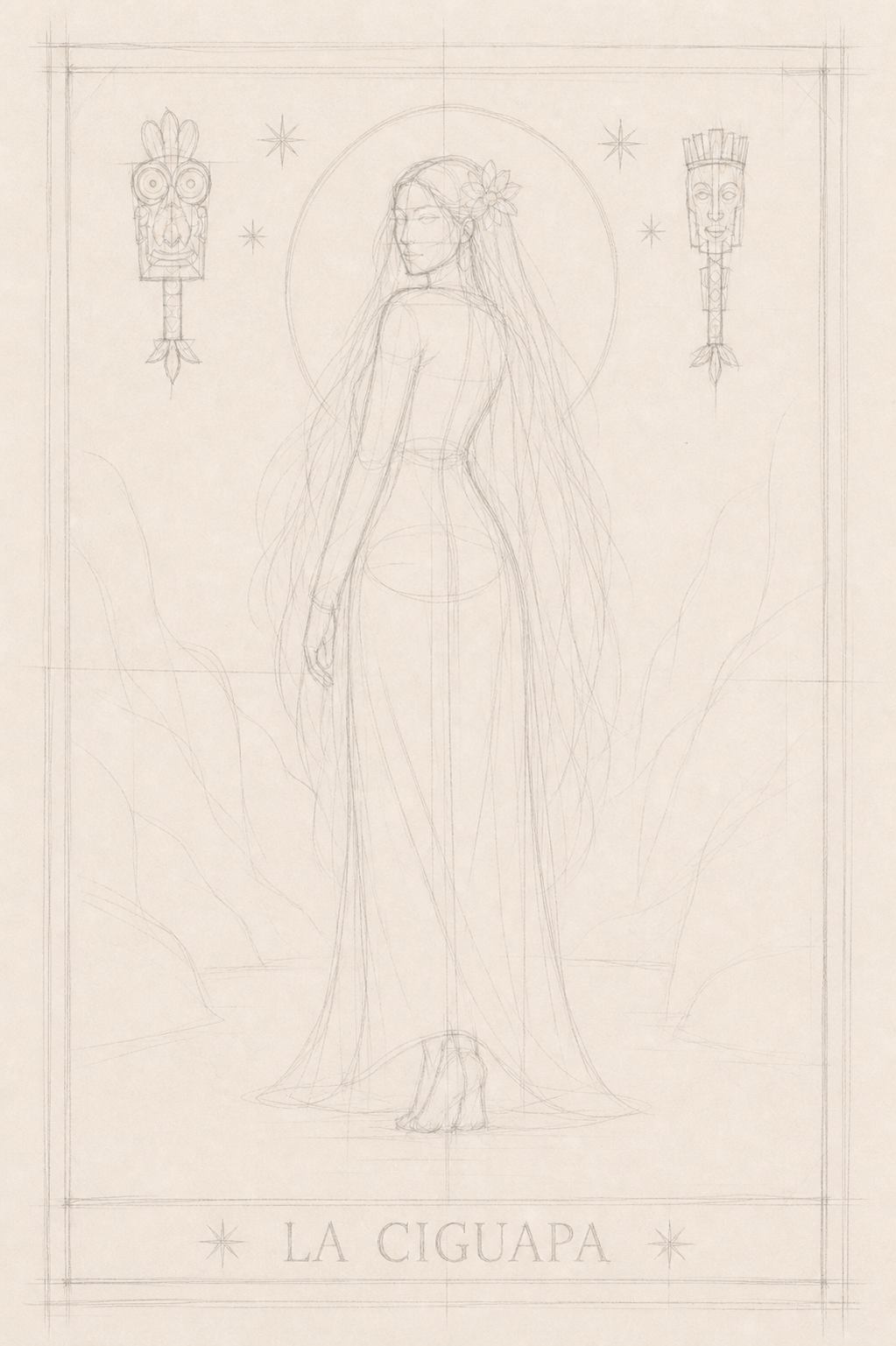 La Ciguapa — Line sketch